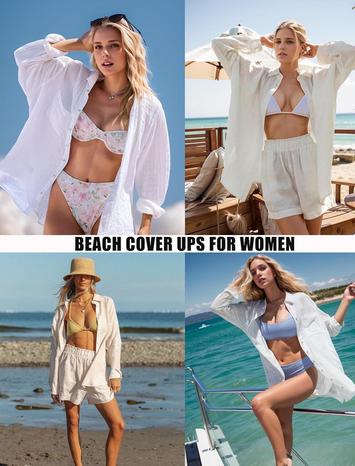 HOTOUCH Womens Linen Button Down Shirt Casual Long Sleeve Cotton Blouse Loose Fit Collared Work Gauze Tops with Pocket