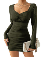 Chic Stretchy Ribbed Bodycon Dress