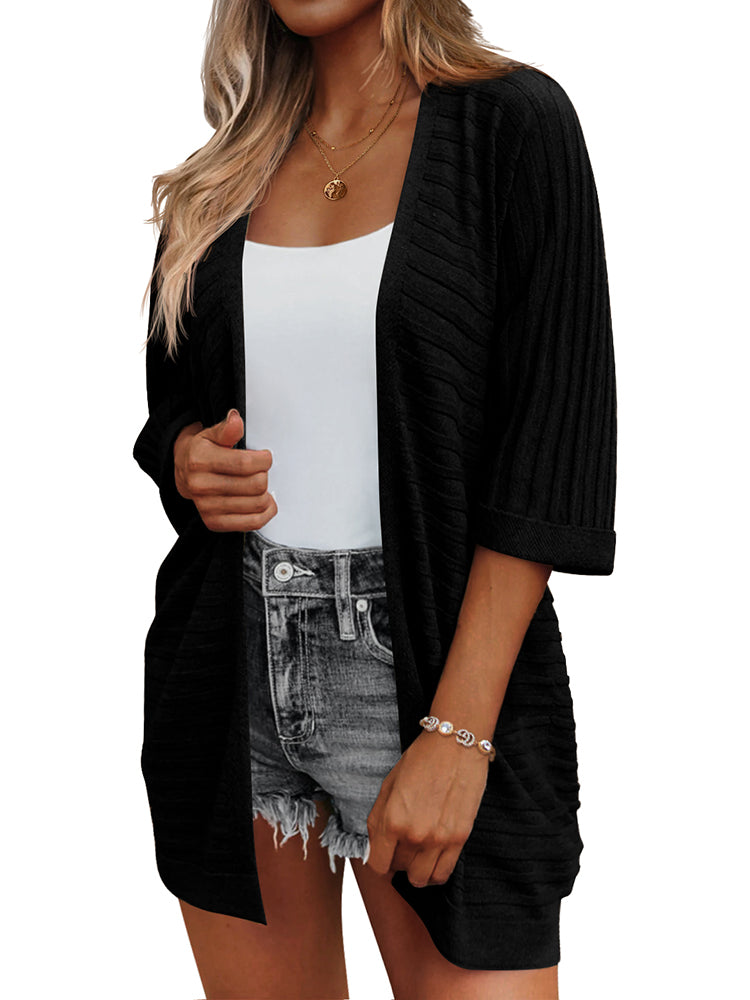 Cozy Loose Fit Ribbed Knit Cardigan