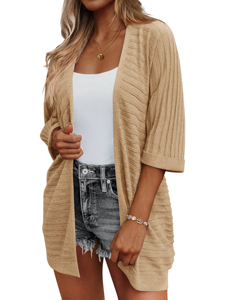 Cozy Loose Fit Ribbed Knit Cardigan