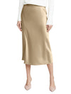 Classic High Waist Silk Stain Skirt