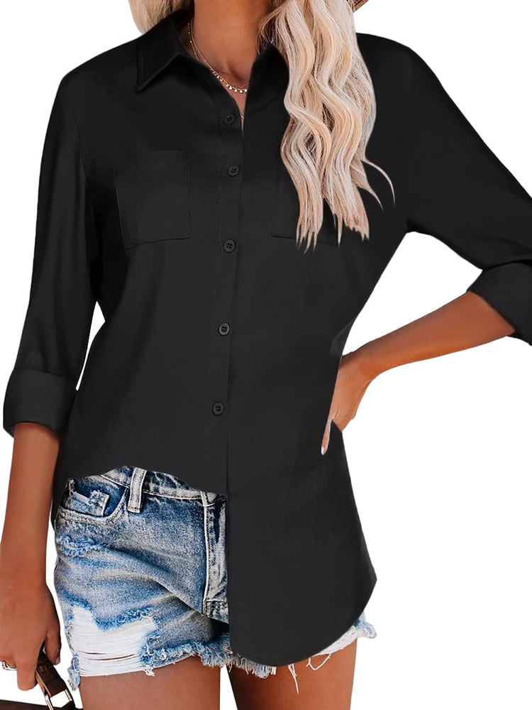 Classic Casual Solid Button Shirt