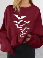 Hotouch Halloween Bat Print Sweatshirt