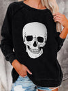 Hotouch Halloween Graphic Sweatshirt-Smile Skeleton