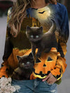 Hotouch Halloween Graphic Sweatshirt-Grey