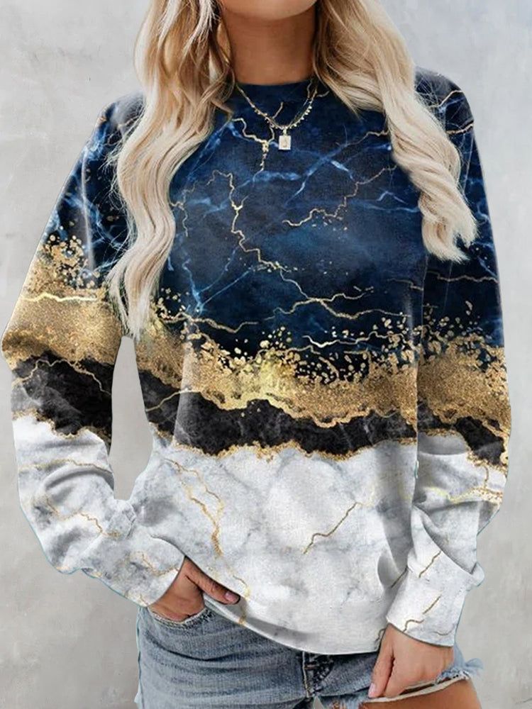 Hotouch Trendy Marble Print Hoodie