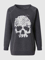 Hotouch Halloween Graphic Sweatshirt-Skeleton