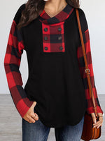 Hotouch Plaid Printed Hoodie