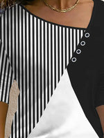 Hotouch Stripe Spliced Shirt