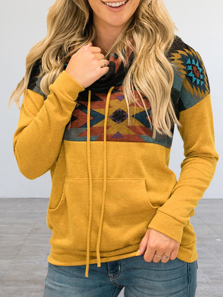 Hotouch Ethnic Style Printed Hoodie