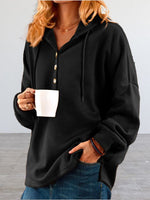 Hotouch Casual Button Up Pullover Hoodie