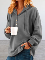Hotouch Casual Button Up Pullover Hoodie