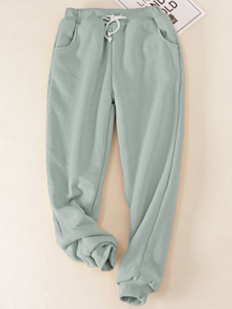 Hotouch Solid Fleece Thermal Pants