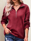 Hotouch Solid Casual Knit Sleeve Hoodie