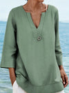 Hotouch Linen Style 3/4 Sleeve Top