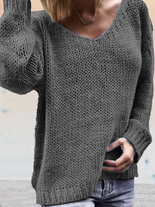 Hotouch Loose Fit V-Neck Sweater