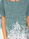 Hotouch Floral Printed Split Linen Top