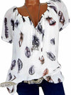 Hotouch Printed V Neck Cotton Shirt
