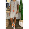 Hotouch Ladies Solid Linen Dress