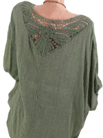 Hotouch Linen Style Lace Shirt
