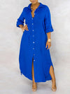Hotouch solid color shirt dress