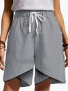 Hotouch Solid Linen Split-side Shorts