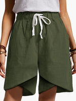 Hotouch Solid Linen Split-side Shorts