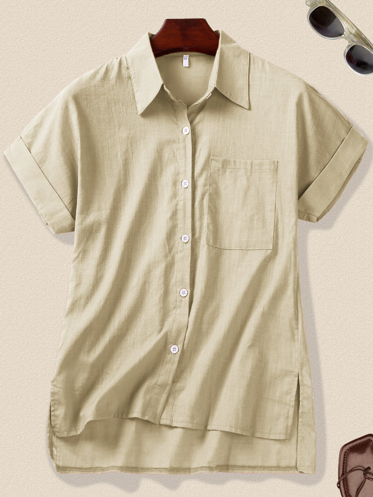 Hotouch Linen Style Shirt with Pockets
