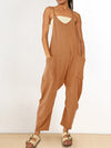 Hotouch Solid Loose Linen Jumpsuit