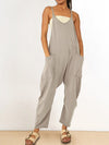 Hotouch Solid Loose Linen Jumpsuit