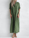 Hotouch Linen Style High Waist Shirt Dress