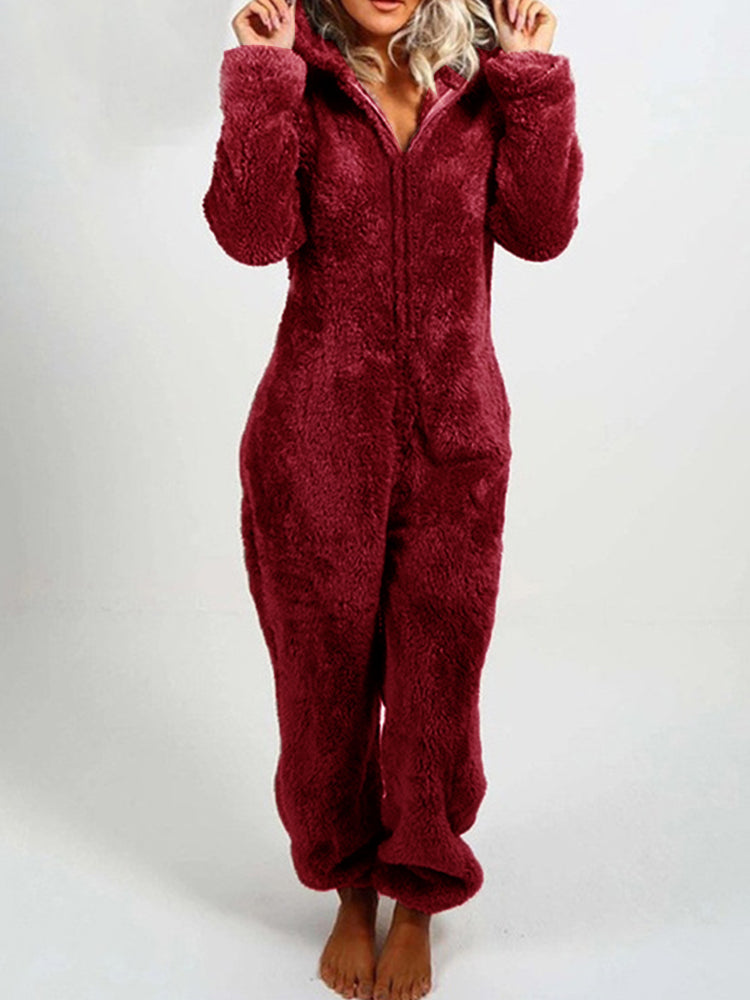 Hotouch Fleece Thermal Jumpsuit Sleepwear