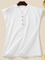 Hotouch Linen V-neck Sleeveless Shirt