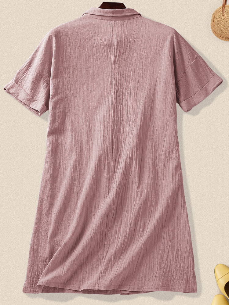 Hotouch Short Sleeve Linen Style Shirt