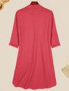 Hotouch Button Up Cotton Dress with Pocket