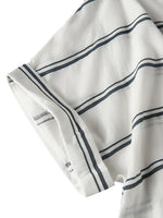 Hotouch Linen v neck striped Tops