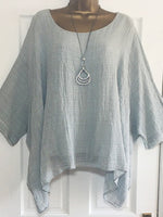 Hotouch Linen Style Batwing Sleeve Top