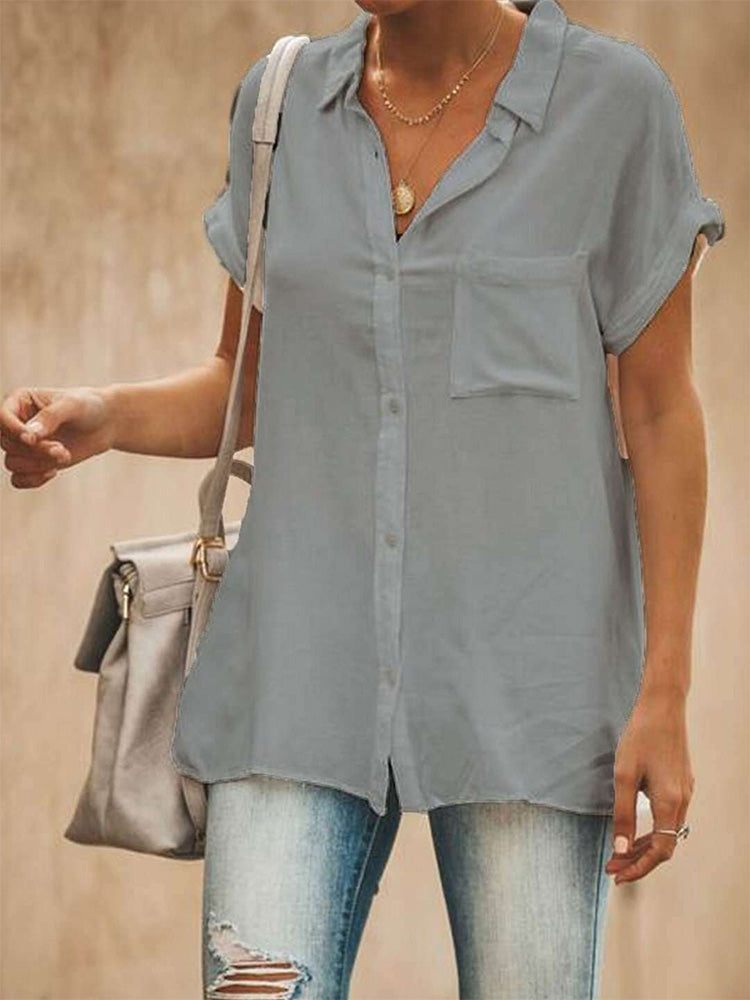 Hotouch Retro Linen Shirt with Pocket