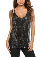 Sparkle Shimmer Sleeveless Sequin Tank Top (Us Only)