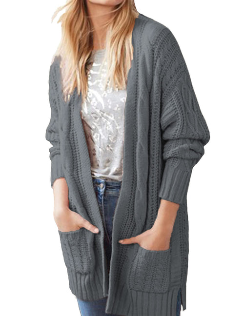 Open Front Cable Knit Sweaters