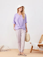 Hotouch V-neck Linen Style Shirt (Summer Sale)