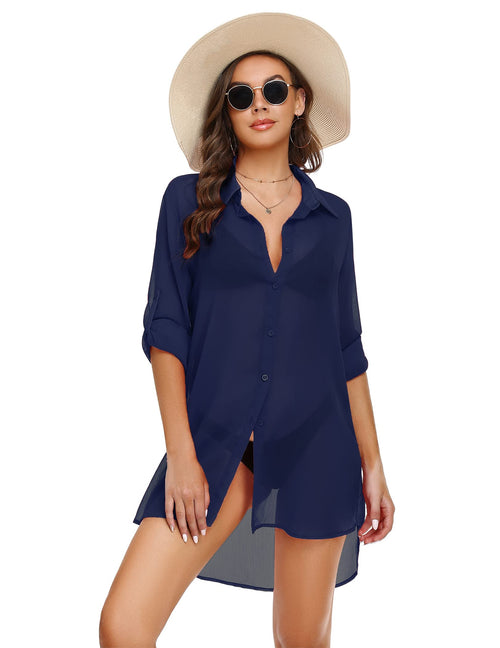 Cover Up Button Down Bikini Beachwear