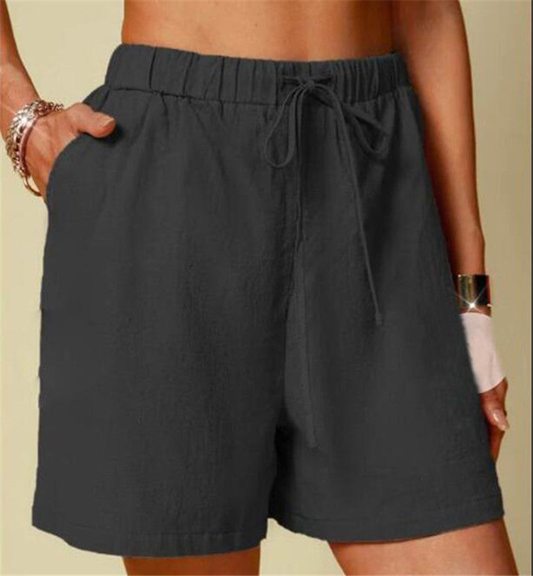 Hotouch Cotton Linen Casual Shorts
