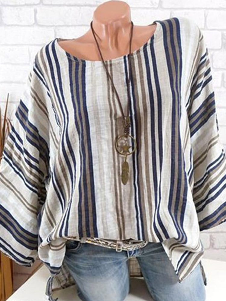 Hotouch Trendy Loose Stripe Shirt