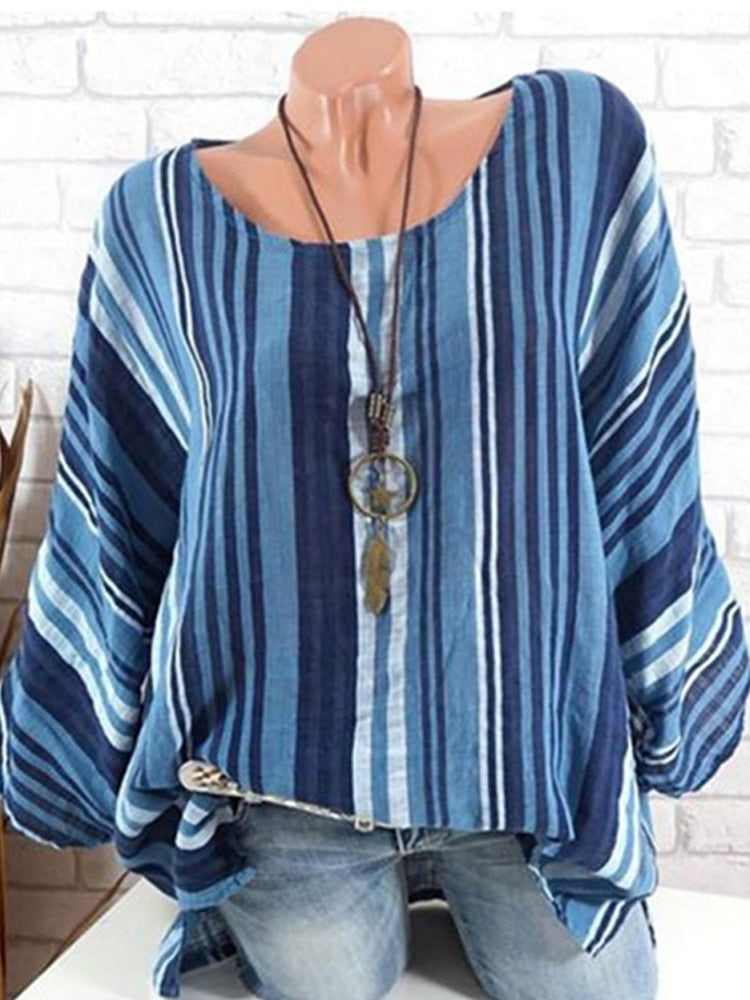 Hotouch Trendy Loose Stripe Shirt
