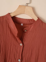 Hotouch Cotton Button Front Long Shirt