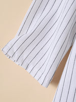 Hotouch Loose Fit Stripe Cotton Shirt Dress
