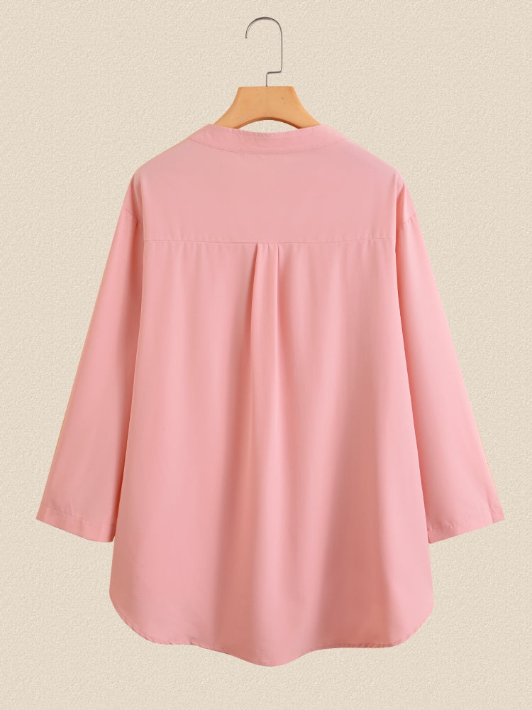 Hotouch Stand Up Neck Top with Pocket