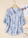 Hotouch Elegant Stand Neck Printed Shirt