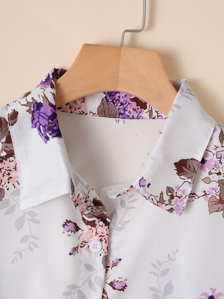 Hotouch Floral Printed Short Sleeve Shirts
